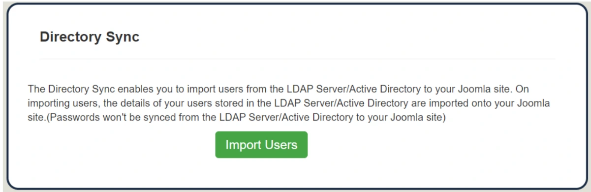Directory Sync to import users from LDAP Server/Active Directory to Joomla