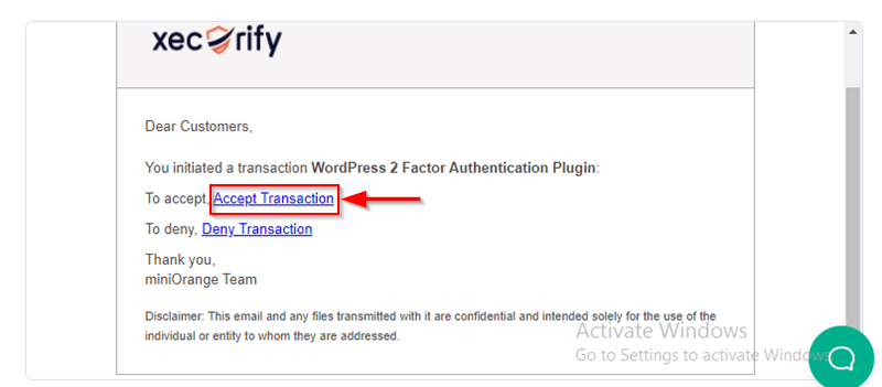 Accept transaction request