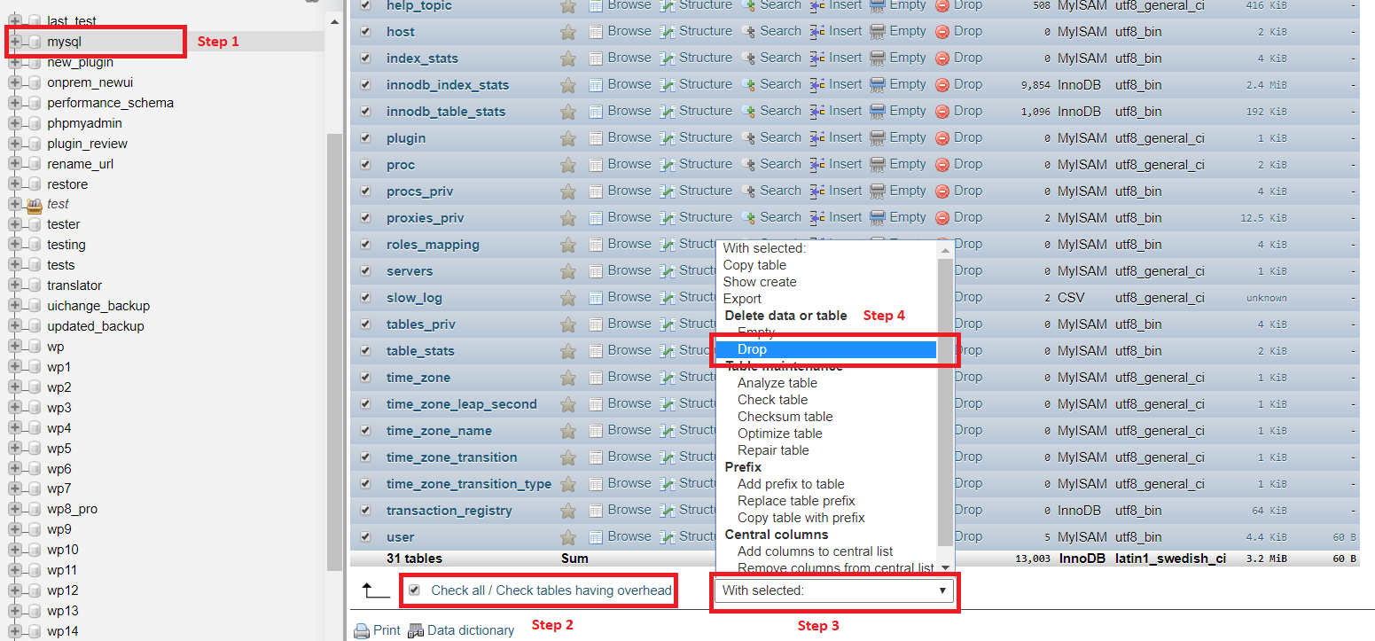 database backup folder