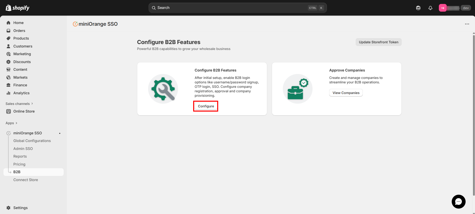 Configure B2B Features