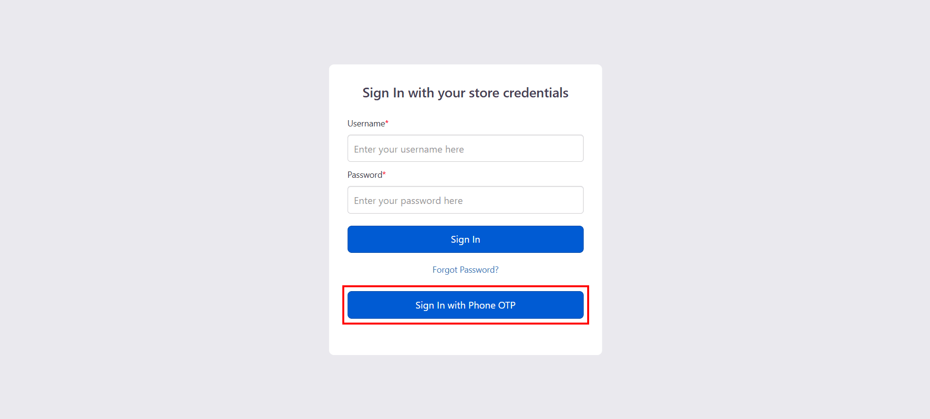 Shopify B2B Phone OTP Login