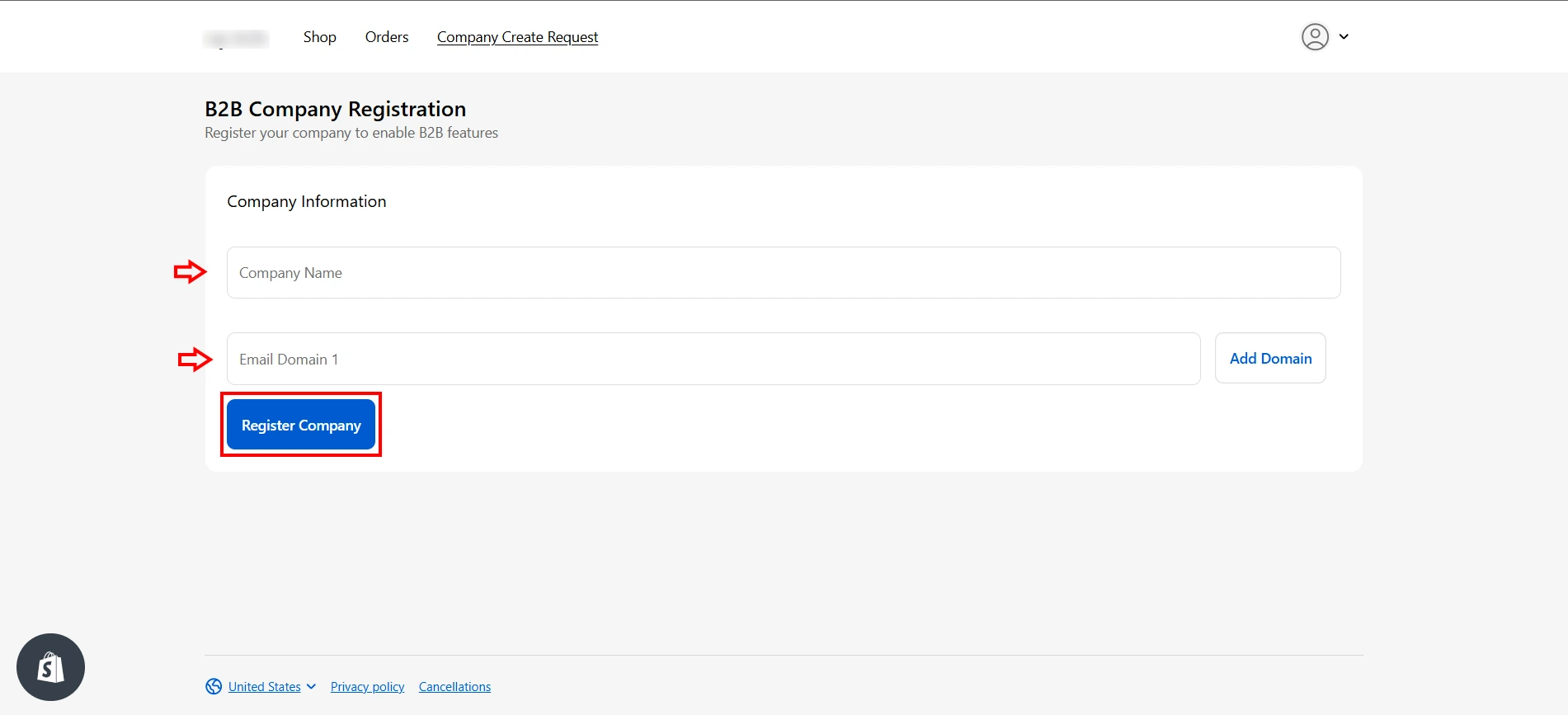 Shopify B2B Registration & Onboarding Form