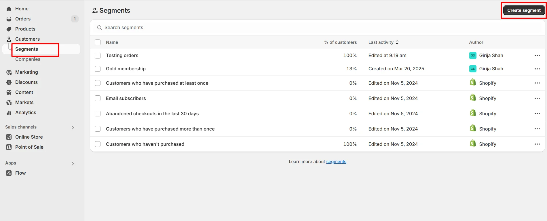 create customer segment