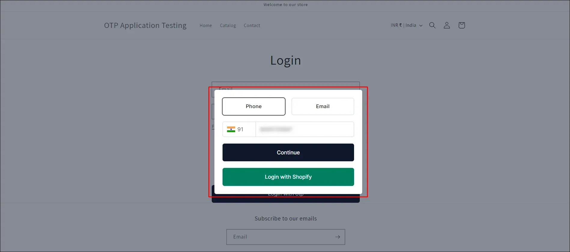 Select Coutney and enter mobile number