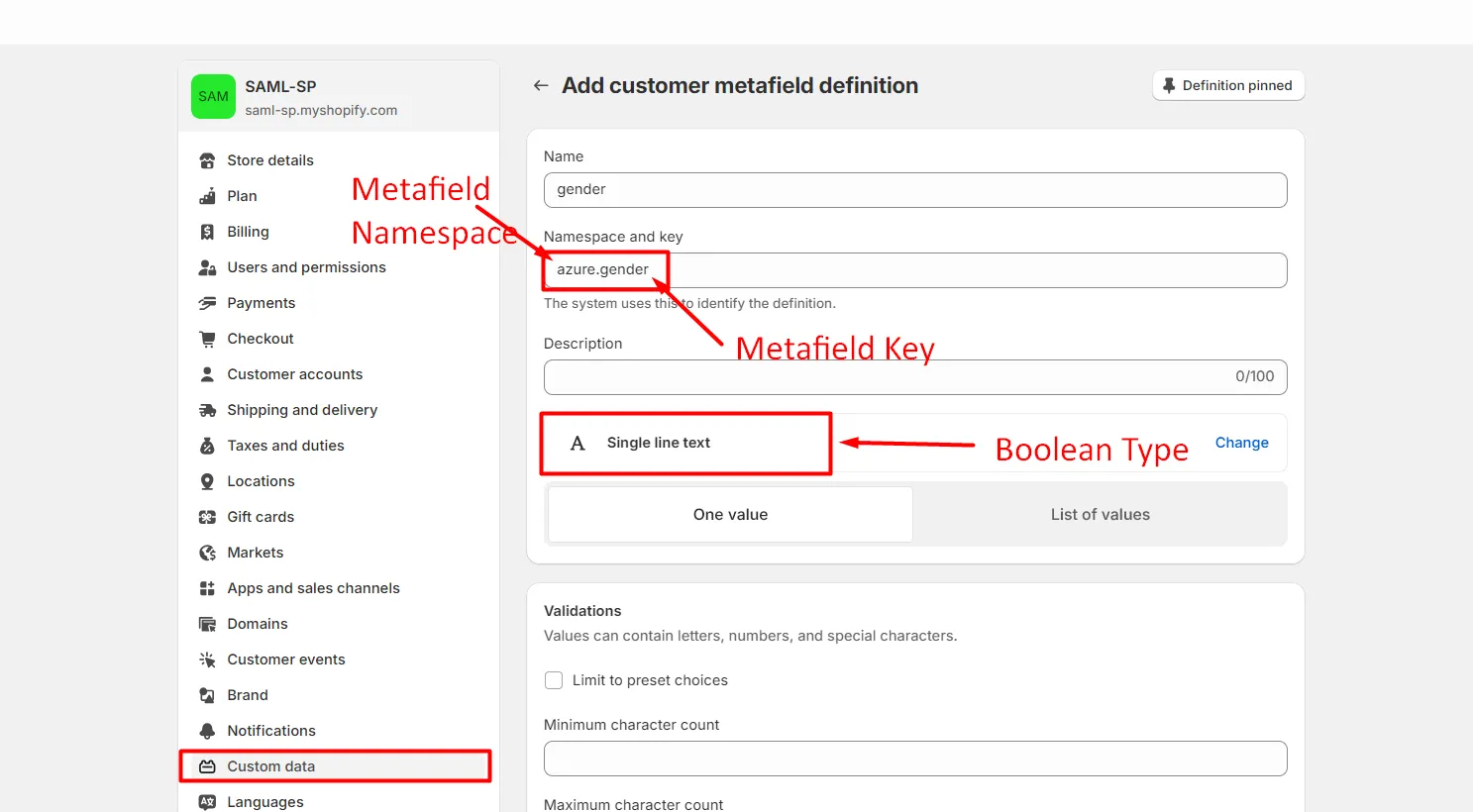 Add Metafield Attribute in Shopify Admin