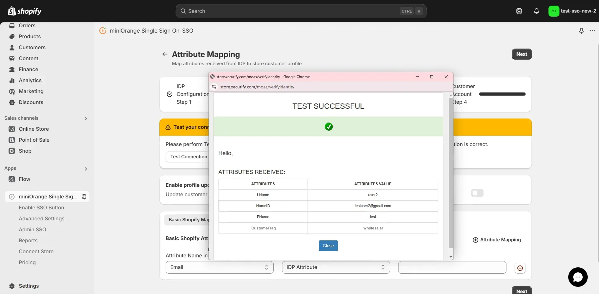 Enter valid IDP Credentials