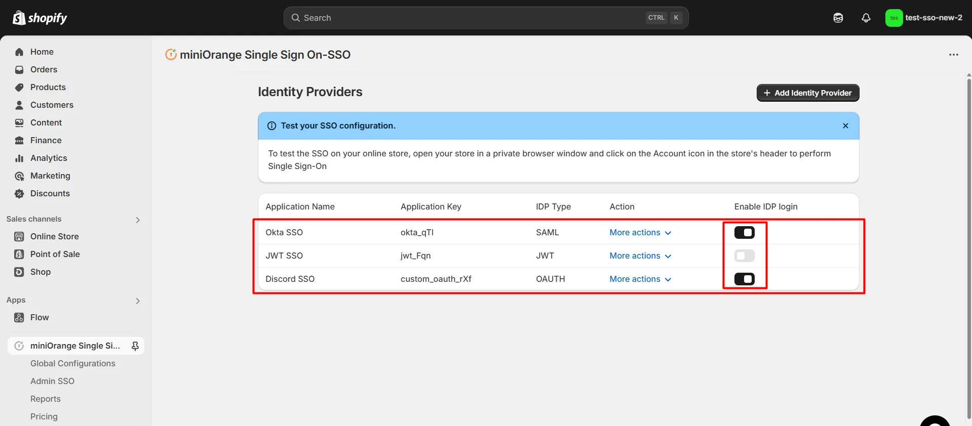 Display multiple login widget
