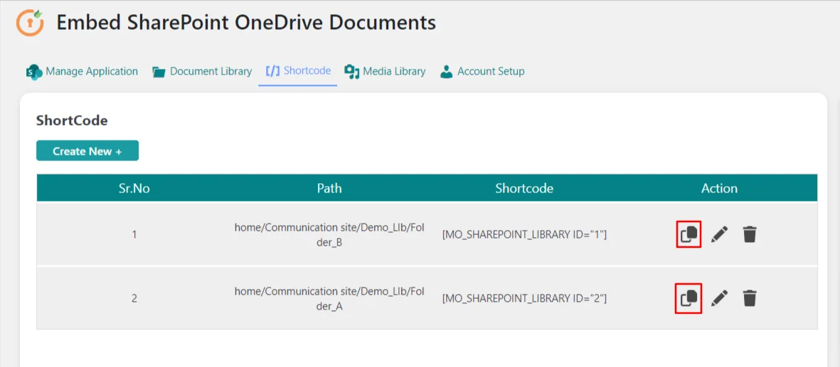 Copy Generated Shortcodes