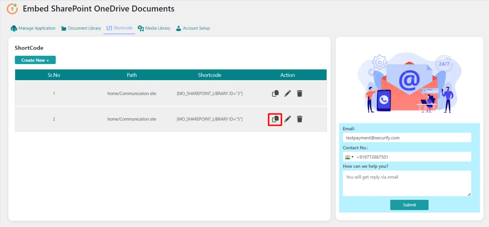 Copy Generated Shortcode