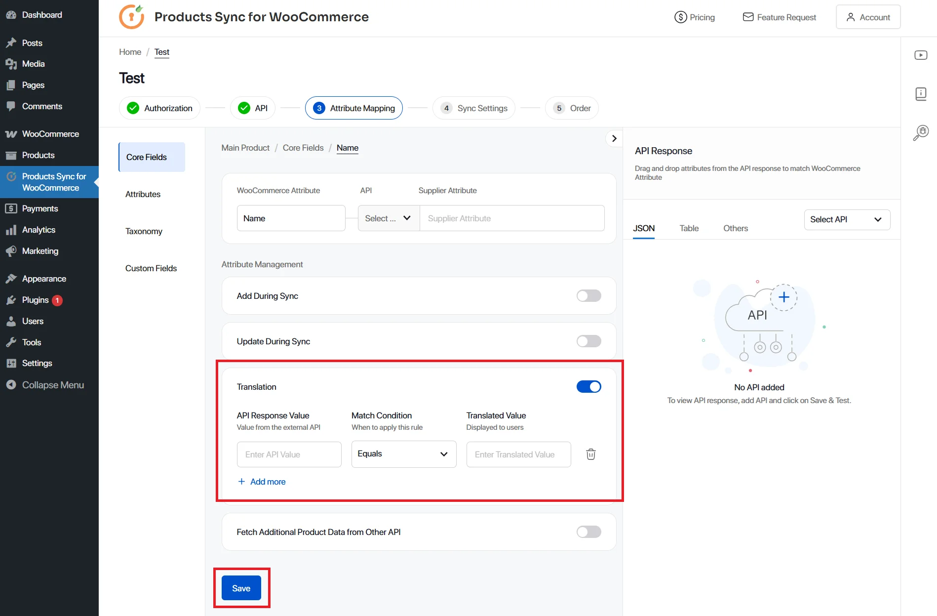 woocommerce sync translate feature