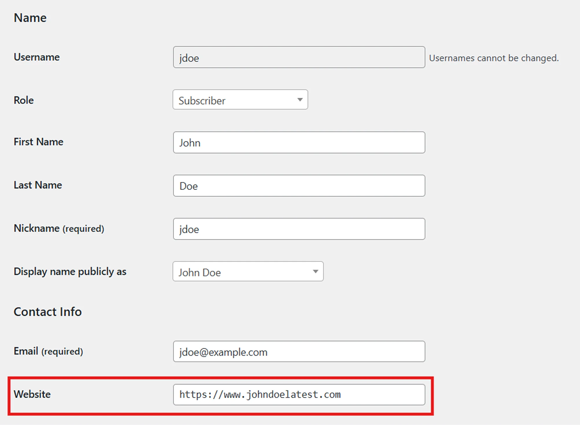 Website Field Sync