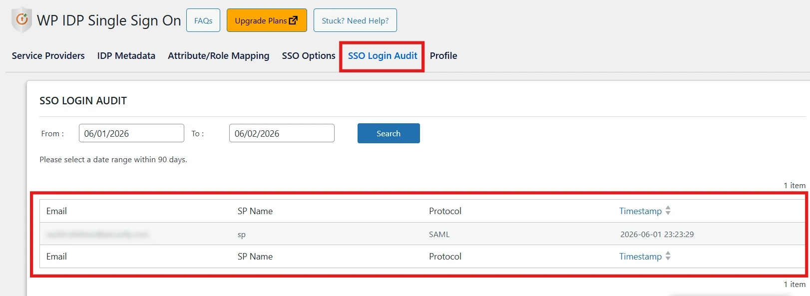 SSO Login Audit