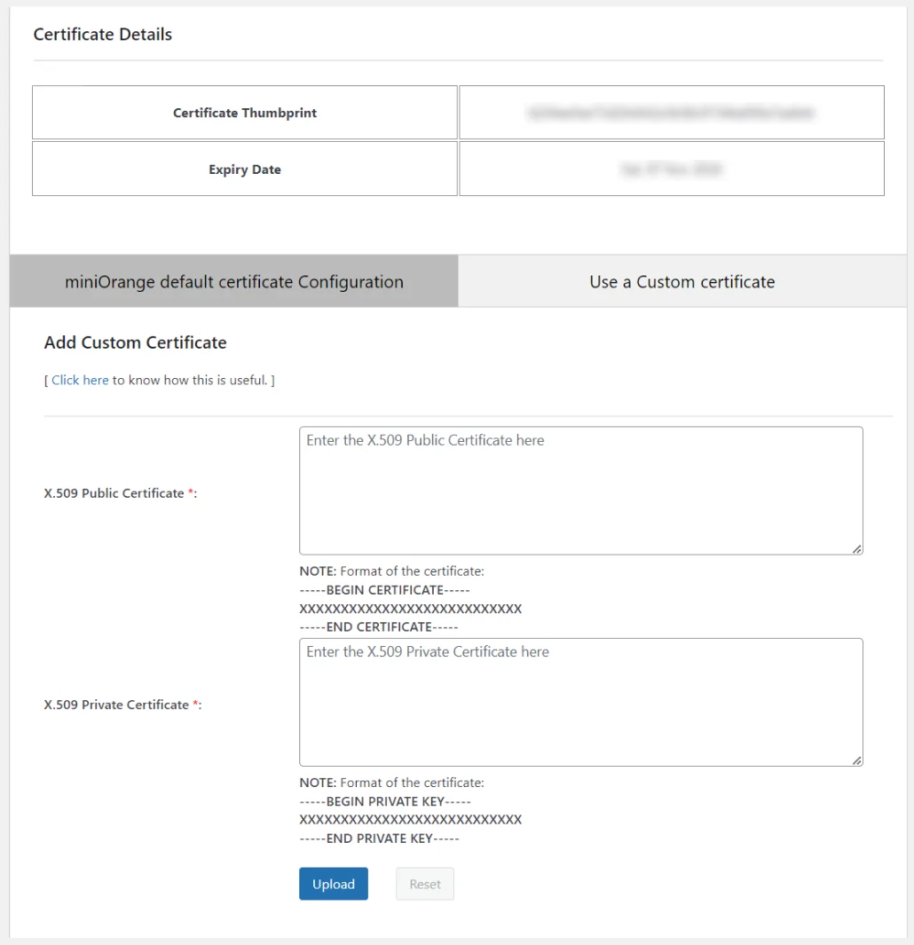 Manage Certificates tab - Developer Docs